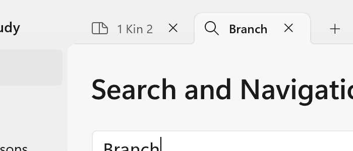 Screenshot showing the search criteria text box containing the word 'Branch'